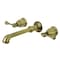 Kingston Brass Roman Tub Faucet, Antique Brass, Wall Mount KS7023BL - alternate 1